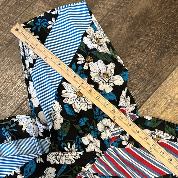 Bobeau Women's Floral Striped Print Dolman Sleeve Maxi Dress Size XL - Picture 8 of 9